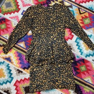 Vintage long Sleeve sheath dress with ruffle skirt